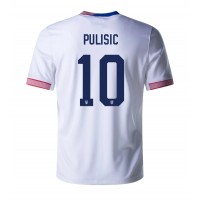 Muški Nogometni Dres Sjedinjene Države Christian Pulisic #10 Domaci Copa America 2024 Kratak Rukav